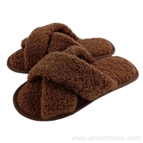 Open Toe Warm Faux Fur Women Slippers